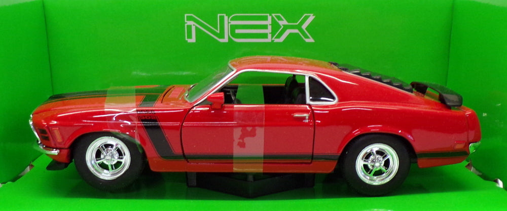 Welly 1/24-27 Scale 22088W - 1970 Ford Mustang Boss 302 - Red/Black
