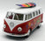1962 VW Camper w/ Surfboard - Red - Kinsmart Pull Back & Go Metal Model Car