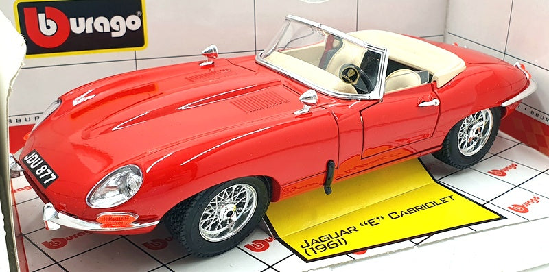 Burago 1/18 Scale Diecast 18-12009 - Jaguar E Type Cabriolet 1961 - Red
