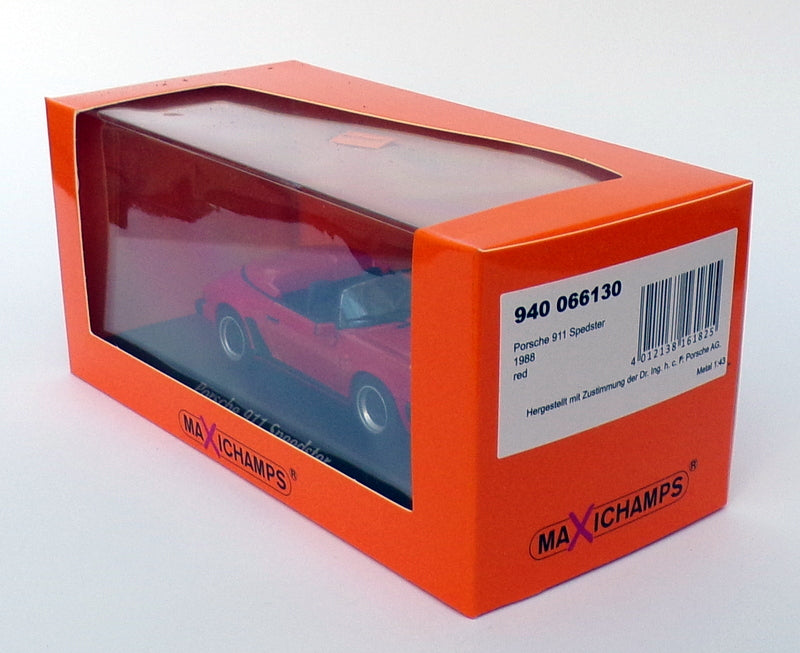 Maxichamps 1/43 Scale 940 066130 - 1988 Porsche 911 Speedster - Red