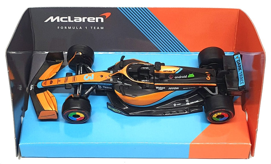 Burago 1/43 Scale 18-38063 - F1 McLaren MCL36 2022 #3 D.Ricciardo