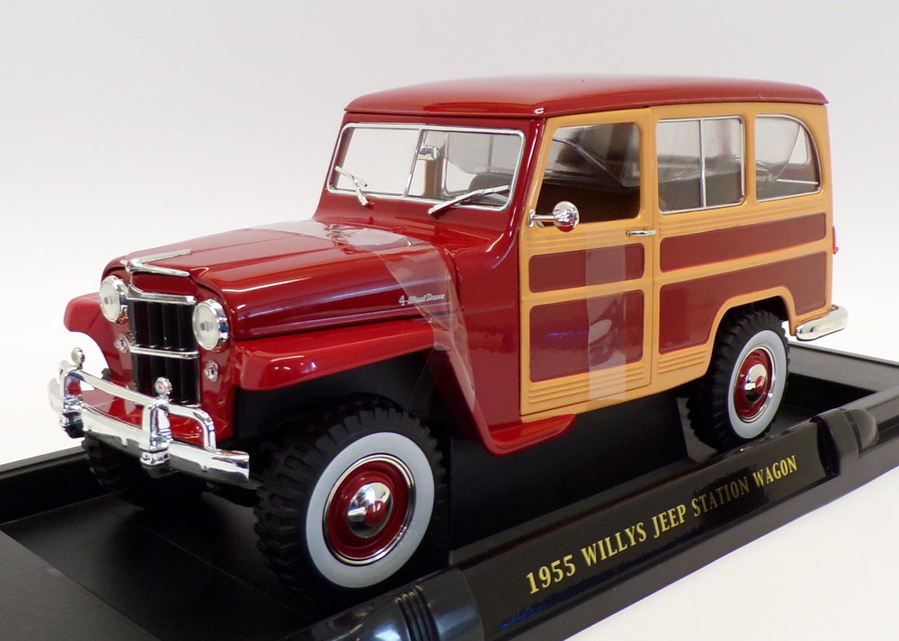 Lucky Diecast 1/18 Scale 92858 - 1955 Willy's Jeep Station Wagon - Burgundy