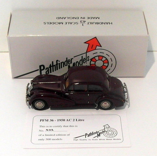 Pathfinder Models 1/43 Scale PFM36 - 1950 AC 2 Litre 1 Of 500 Maroon