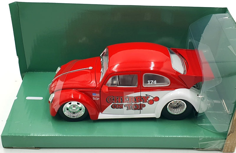 Jada 1/24 Scale 34230 - 1959 Volkswagen Drag Beetle Slug Bug - Red/White