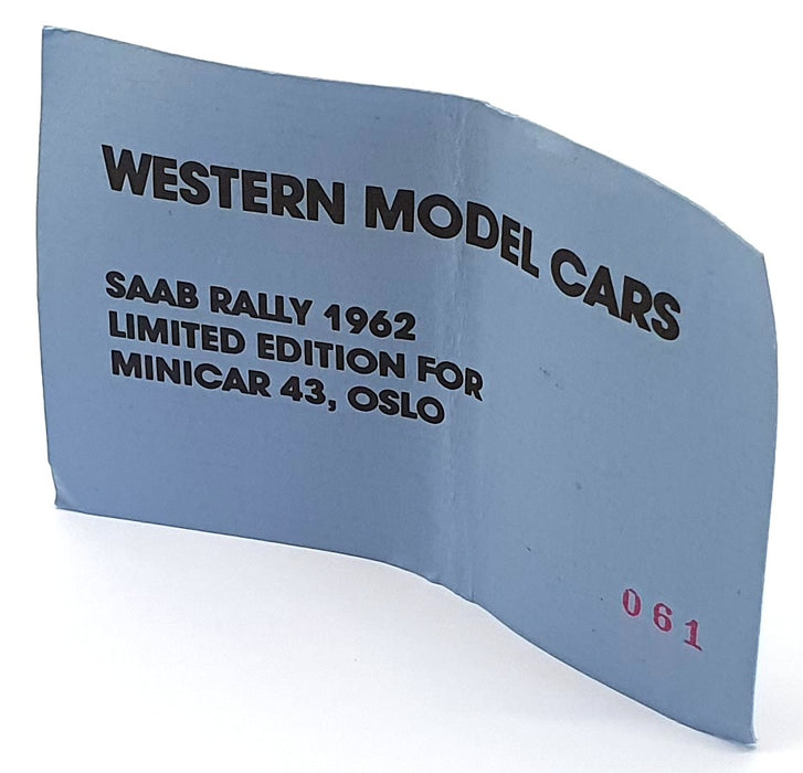 Small Wheels 1/43 Scale Model Car SW4621 - Saab Rally 1962 #303 Red
