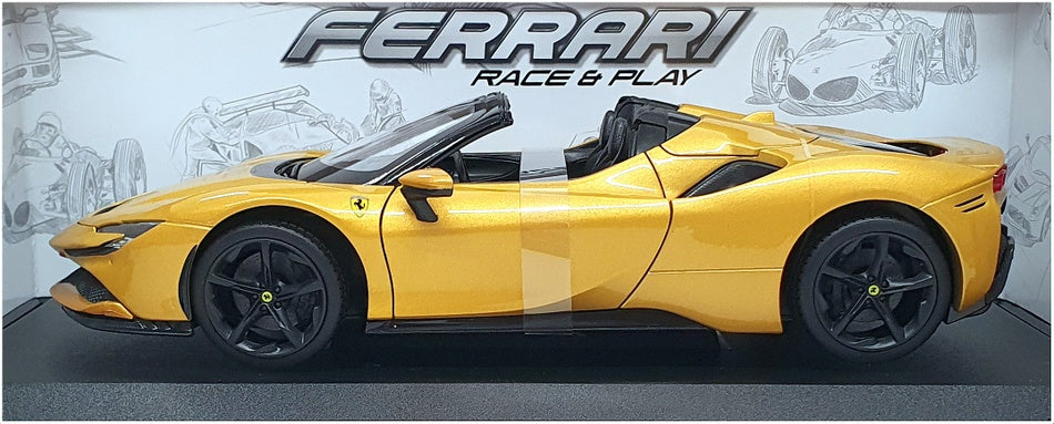 Burago 1/18 Scale Diecast 18-16016 - Ferrari SF90 Spider - Gold
