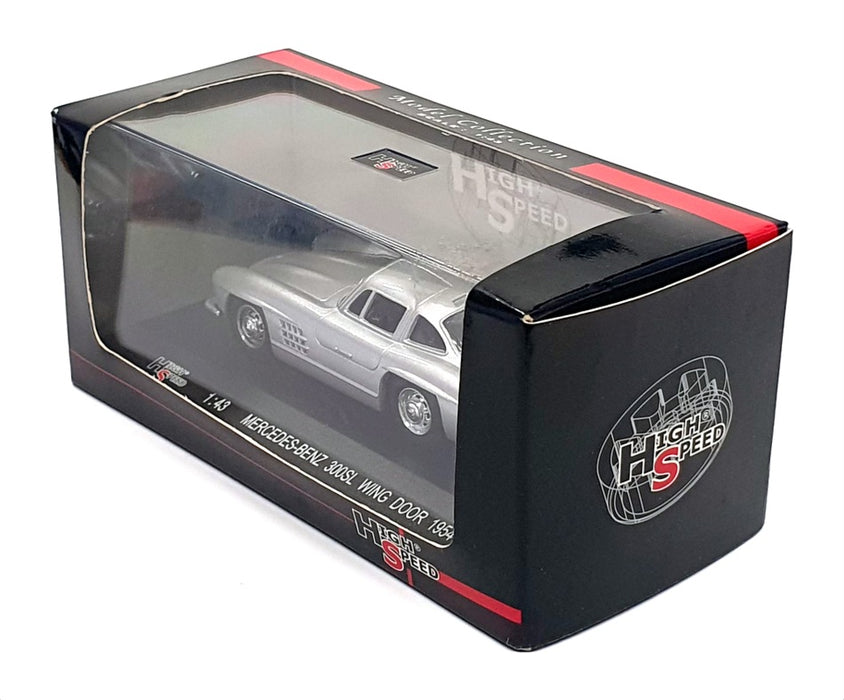 High Speed 1/43 Scale 43KFB16S - 1954 Mercedes Benz 300SL Wing Dr - Silver