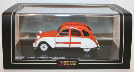 Vitesse 1/43 Scale 23364 - 1976 Citroen 2CV SPOT - Orange / White