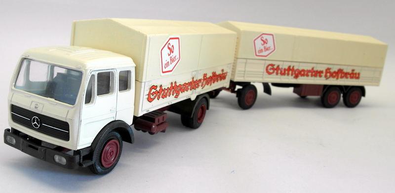 NZG 1/50 Scale 02NOV2017L Mercedes Benz Covered Truck & Trailer Gtuttgarter