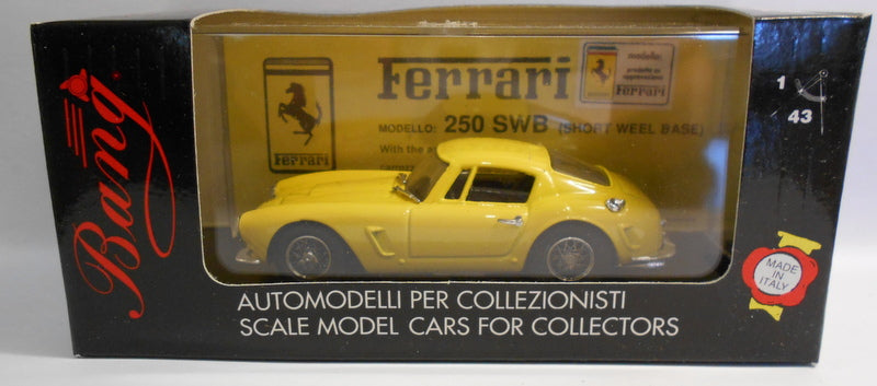 Bang 1/43 Scale Metal Model - 7077 FERRARI 250 SWB ;STRADALE' YELLOW