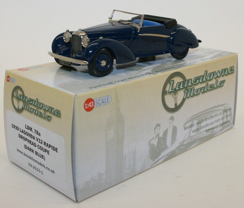 Lansdowne Models 1/43 Scale LDM78A - 1939 Lagonda V12 Rapide D/Head Coupe - Blue