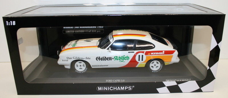 Minichamps 1/18 Diecast 155 828611 Ford Capri 3.0 Gilden Kolsch Nurburbring 1982