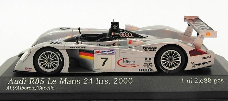 Minichamps 1/43 Scale Model Car 430 000907 - Audi R8S Le Mans 24hr 2000