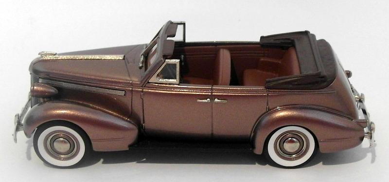 Brooklin 1/43 Scale PC02 - 1937 Pontiac Deluxe 6 4Dr Convertible Sedan - Brown