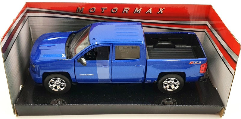Motor Max 1/24 Scale Diecast 79348BL - 2017 Chevy Silverado 1500 LT Z71 - Blue