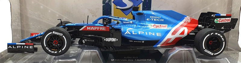 Solido 1/18 Scale Diecast S1808101 - Alpine A521 GP Portugal 2021 F.Alonso  #14