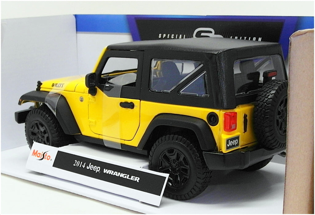 Maisto 1/18 Scale Model Car 46629 - 2014 Jeep Wrangler - Yellow