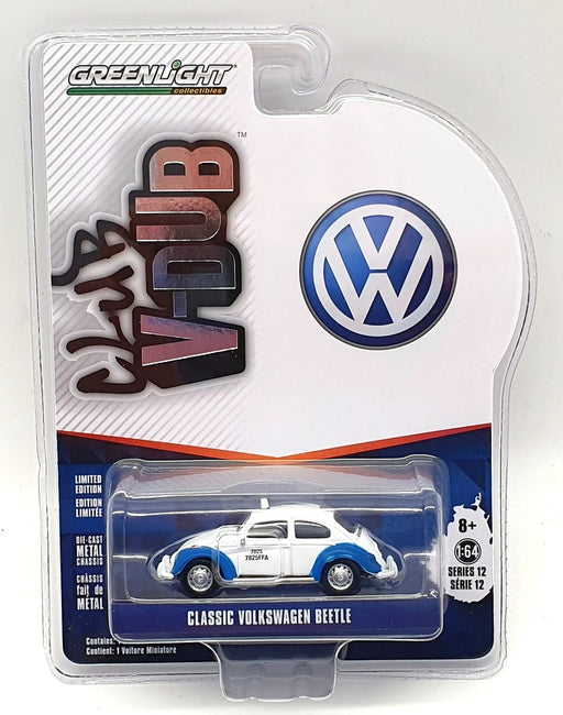 Greenlight 1/64 Scale Model Car 36020-F - Volkswagen Classic Beetle - White/Blue