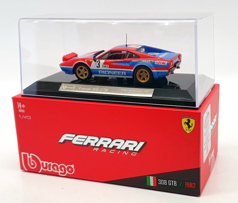 Burago 1/43 Scale Diecast #18-36304 - Ferrari 308 GTB #3 1982 Monte Carlo - Red