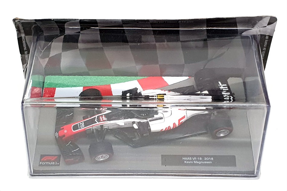 Altaya 1/43 Scale AT301122X - F1 2018 Haas VF-18 K. Magnusson - Black/White/Red