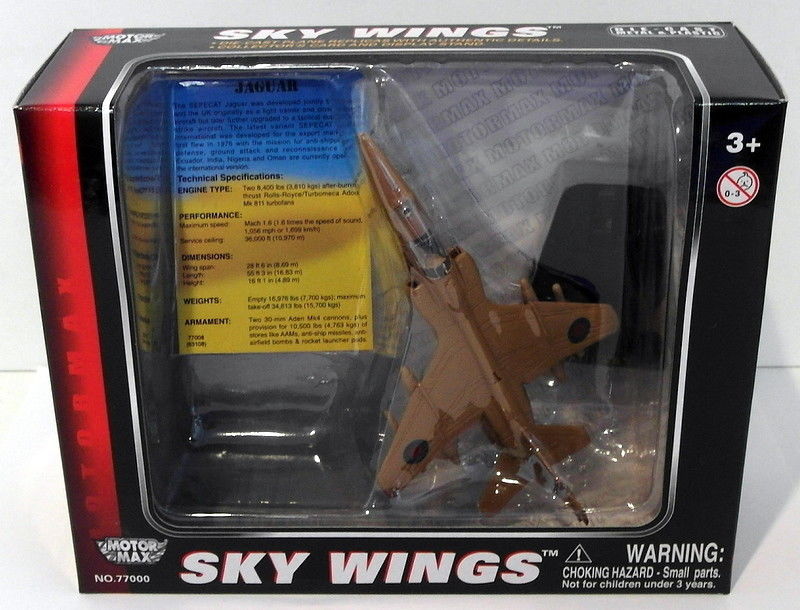 Motormax Skywings 1/100 Scale 77008 - Jaguar With Display Stand