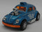 VW Beetle Custom Drag Racer - Blue - Kinsmart Pull Back & Go Diecast Metal Model Car