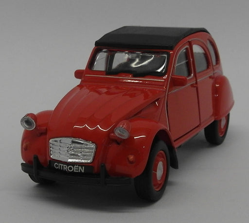 Citroen 2CV - Red - Kinsmart Pull Back & Go Diecast Metal Model Car