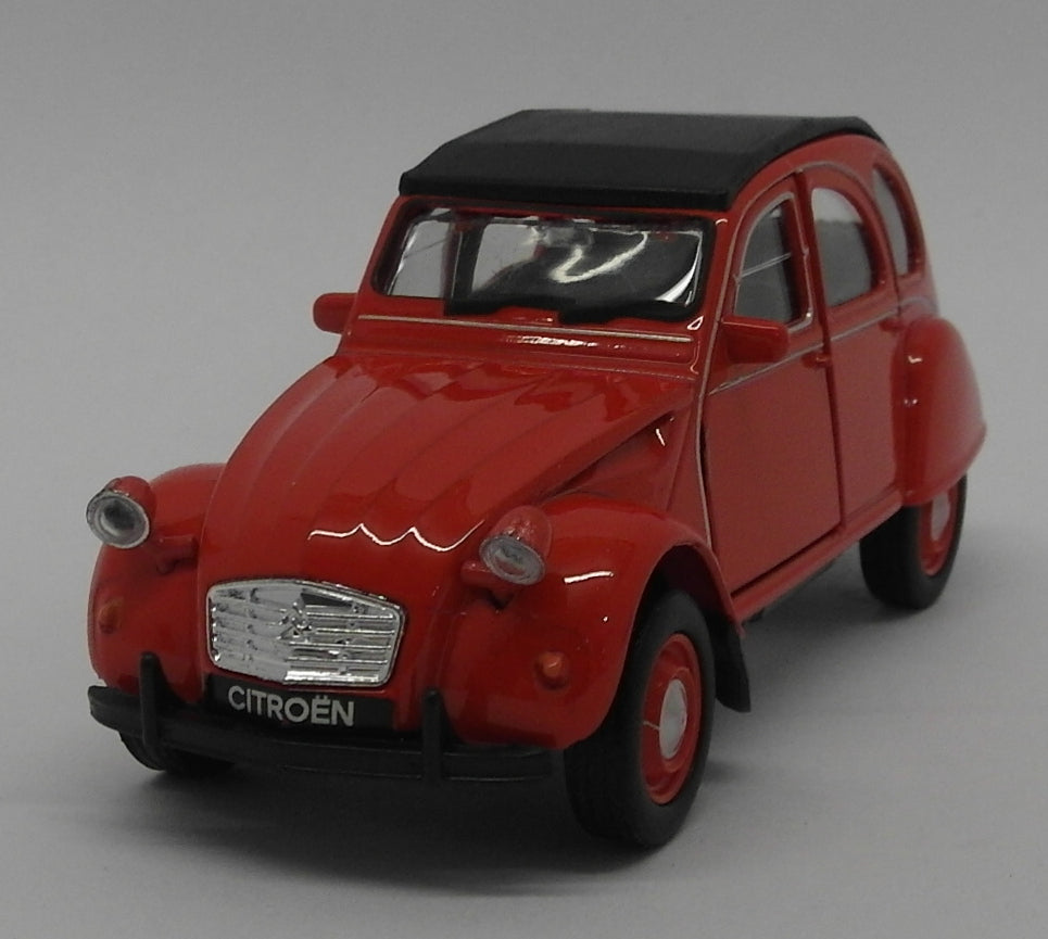 Citroen 2CV - Red - Kinsmart Pull Back & Go Diecast Metal Model Car