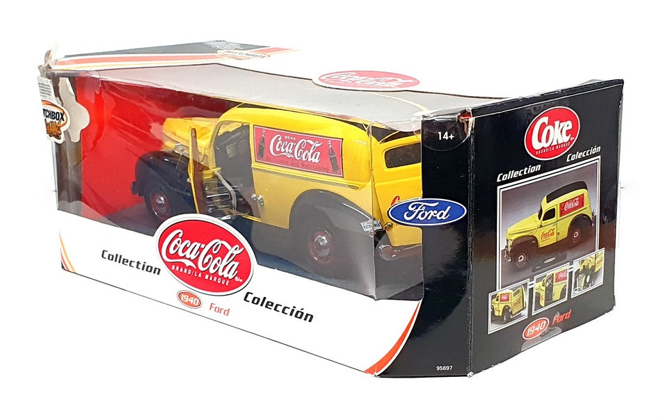 Matchbox 9 inches Long 95701 - 1940 Ford Sedan Delivery Coca Cola - Yellow