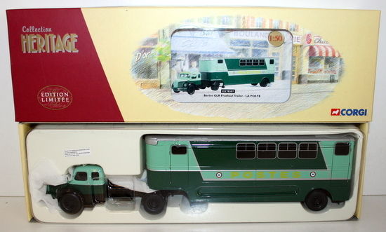 CORGI 1/50 - CORGI HERITAGE EX70207 BERLIET GLR FRUEHAUF TRAILER - LA POSTE - R.M.Toys Ltd