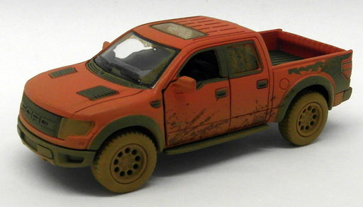 Ford F150 SVT Raptor - Muddy - Red - Kinsmart Pull Back & Go Metal Model Car