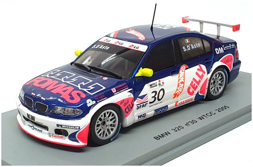 Spark 1/43 Scale S0429 - BMW 320 WTC 2005 #30 D'Aste - Blue/White