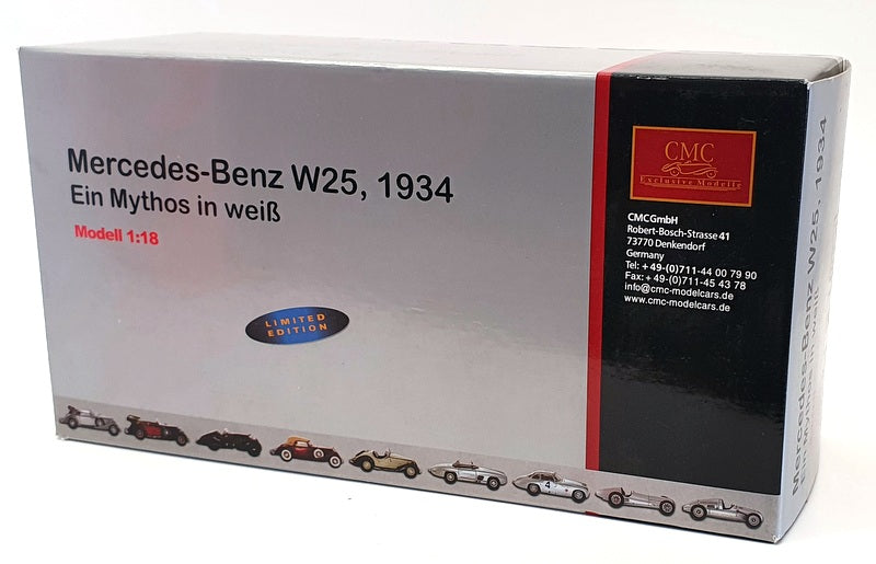 CMC 1/18 Scale Model Car M-065 - 1934 Mercedes Benz W25 - White