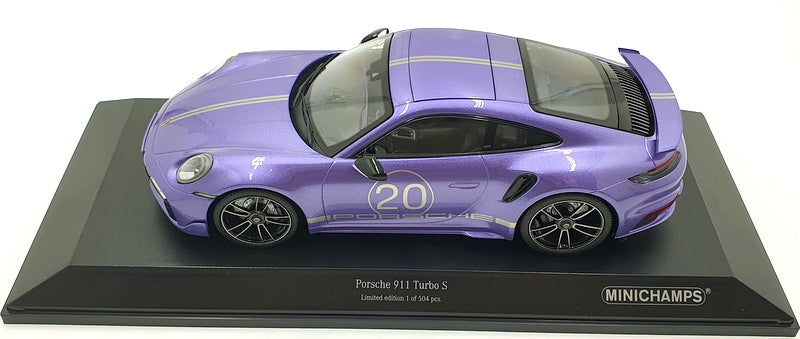 Minichamps 1/18 Scale Diecast 155 069174 Porsche 911 Trubo S 2021 Viola Met