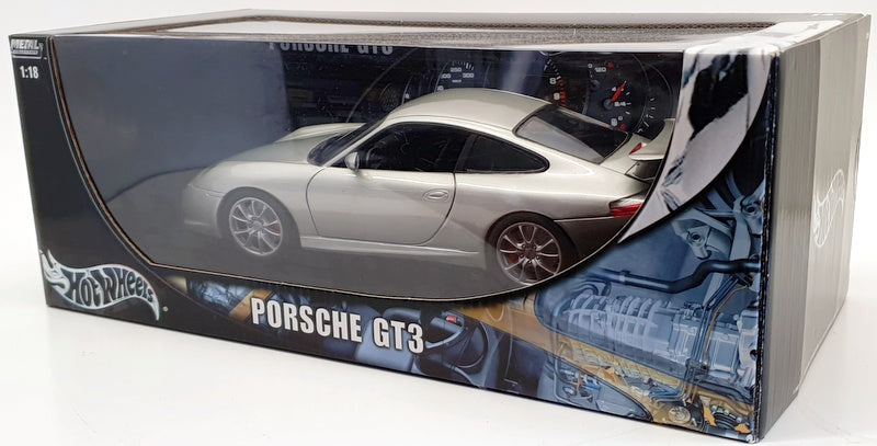 Hot Wheels 1/18 Scale Model Car C2590 - Porsche GT3 - Silver