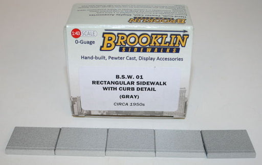 Brooklin Sidewalks 1/43 Scale O Gauge BSW01 - Rectangular Sidewalk w/Curb Detail