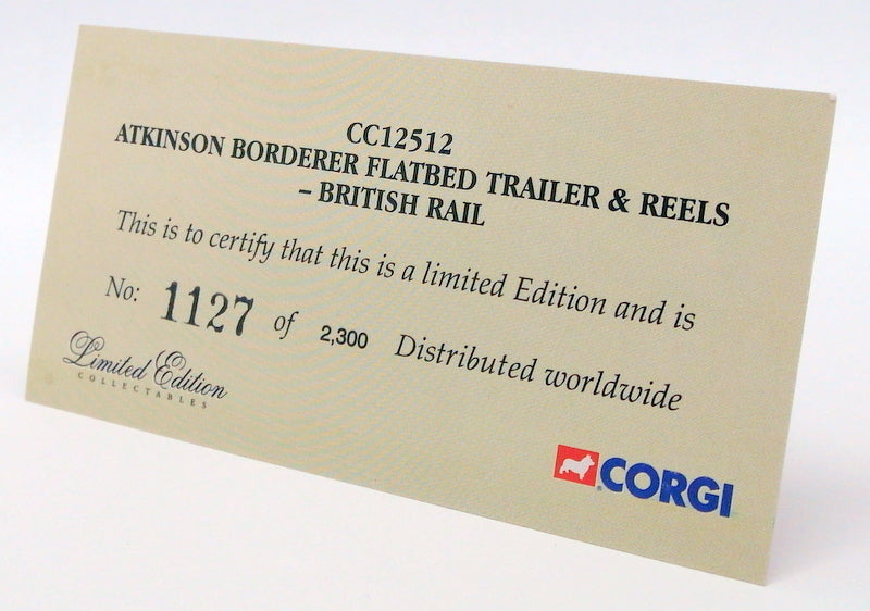 Corgi 1/50 Model Truck CC12512 - Atkinson Borderer Trailer & Reels British Rail