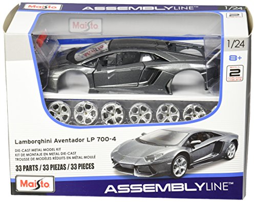 Maisto 1/24 Scale Diecast Metal Kit 39234 - Lamborghini Aventador LP 700-4 Grey