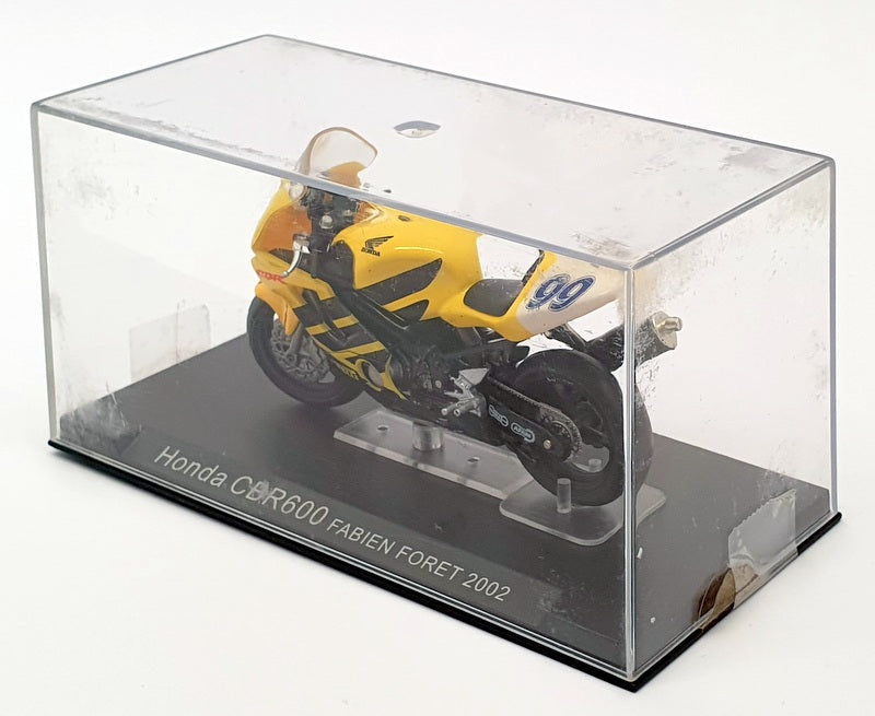 Ixo Models 1/24 Scale IB04 - Honda CBR600 - #99 Fabien Foret 2002 - Yellow