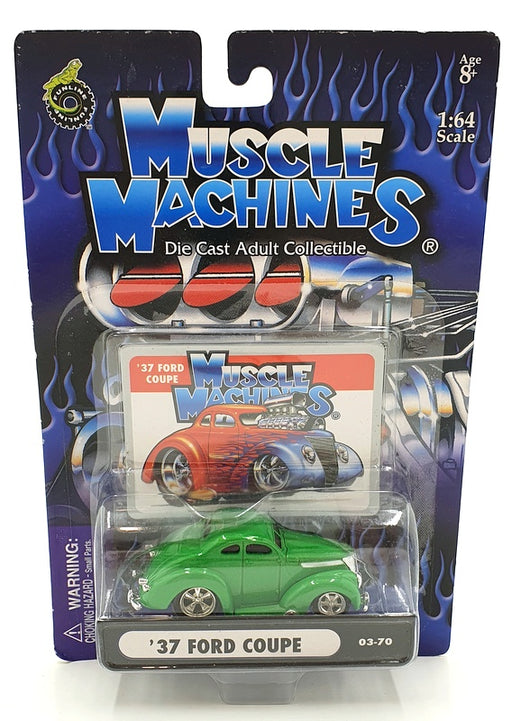 Muscle Machines 1/64 Scale Diecast 71151 03-70 - 1937 Ford Coupe - Green