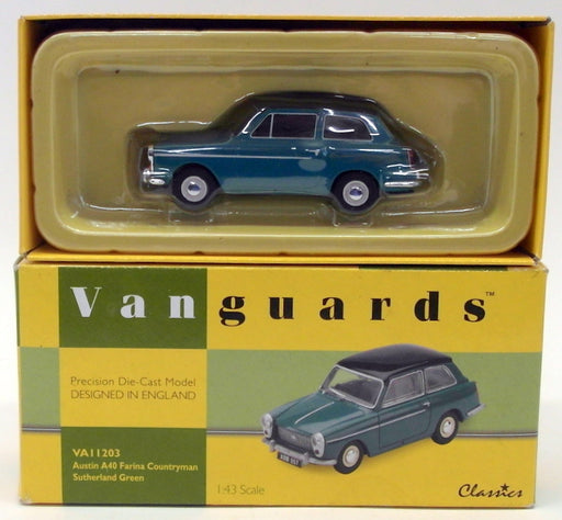 Vanguards 1/43 Scale Model Car VA11203 - Austin A40 Farina - Sutherland Green