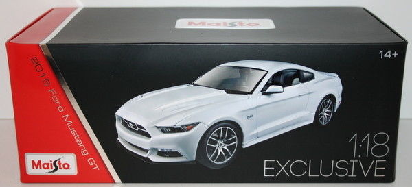 Maisto 1/18 Scale Metal Model 38133 - 2015 Ford Mustang GT - White