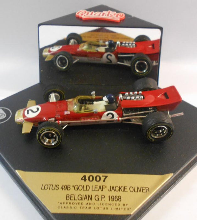 Quartzo 1/43 Scale - 4007 LOTUS 49B 'GOLD LEAF' JACKIE OLIVER BELGIAN GP 1968