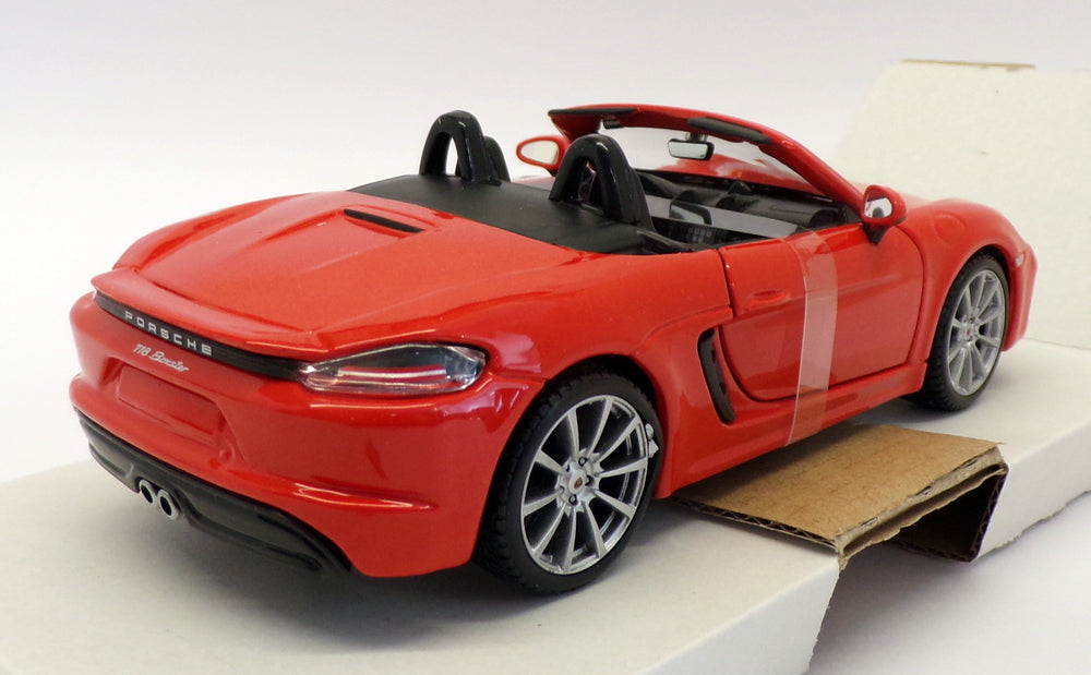 Burago 1/24 Scale Model Car 18-21087 - Porsche 718 Boxster - Orange