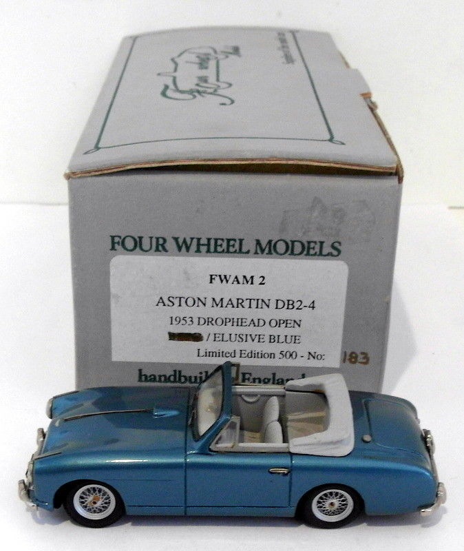 Four Wheel Models 1/43 Scale FWAM2 -1953 Aston Martin DB2-4 D/Head Open - Blue