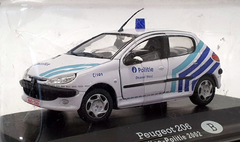 Altaya 1/43 Scale AL8721E - Peugeot 206 Police Politie - White