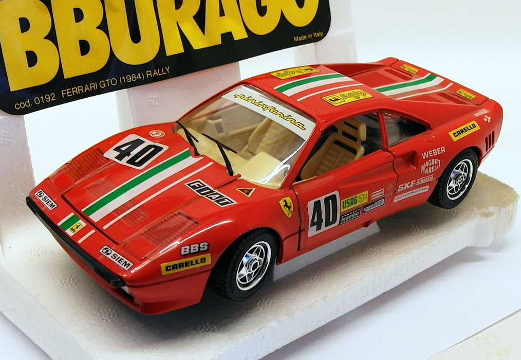 Burago 1/24 Scale Model Rally Car 0192 - 1984 Ferrari GTO - #40