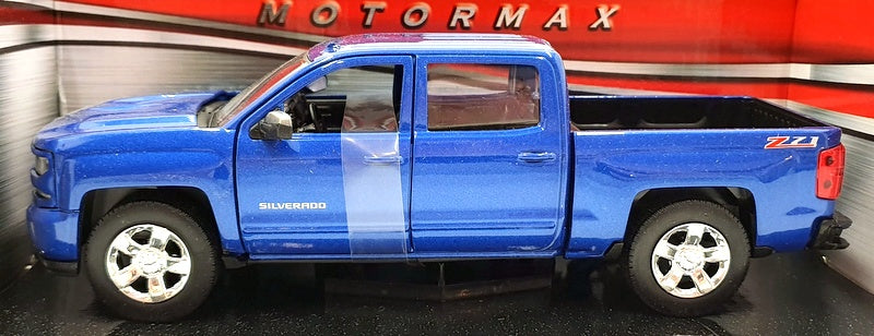 Motor Max 1/24 Scale Diecast 79348BL - 2017 Chevy Silverado 1500 LT Z71 - Blue