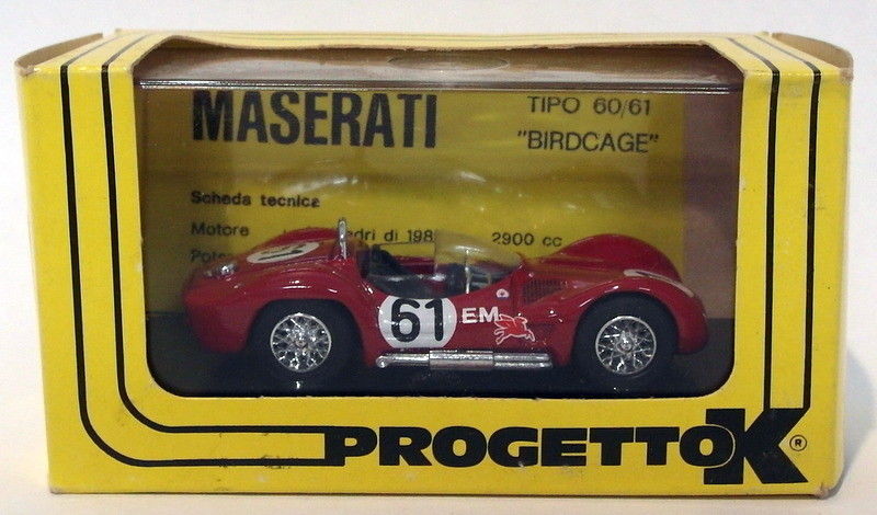 Progetto K 1/43 Scale Diecast 023 - Maserati Bircage #61 Tipo 60/61 - Red