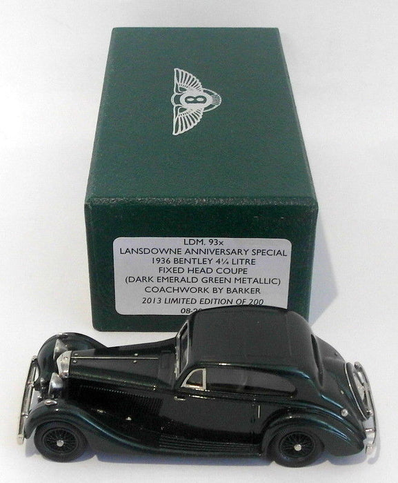 Lansdowne Models 1/43 Scale LDM93X - 1936 Bentley 4.25 Ltr FHC - Metallic Green